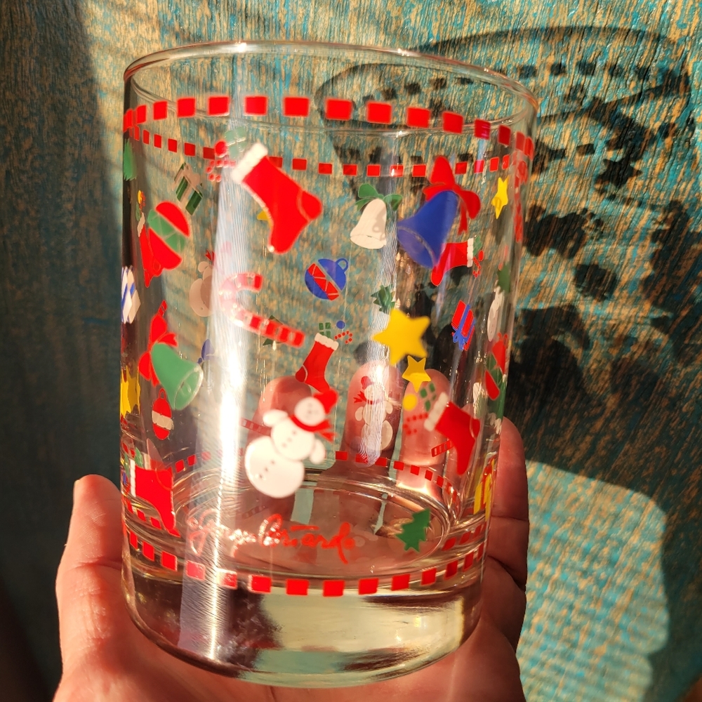 Georges Briard Christmas Rocks Glasses & Coasters ~ NIB ~ Retro Look From 1990s